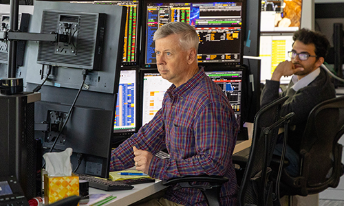 A C&C engineer at a workstation